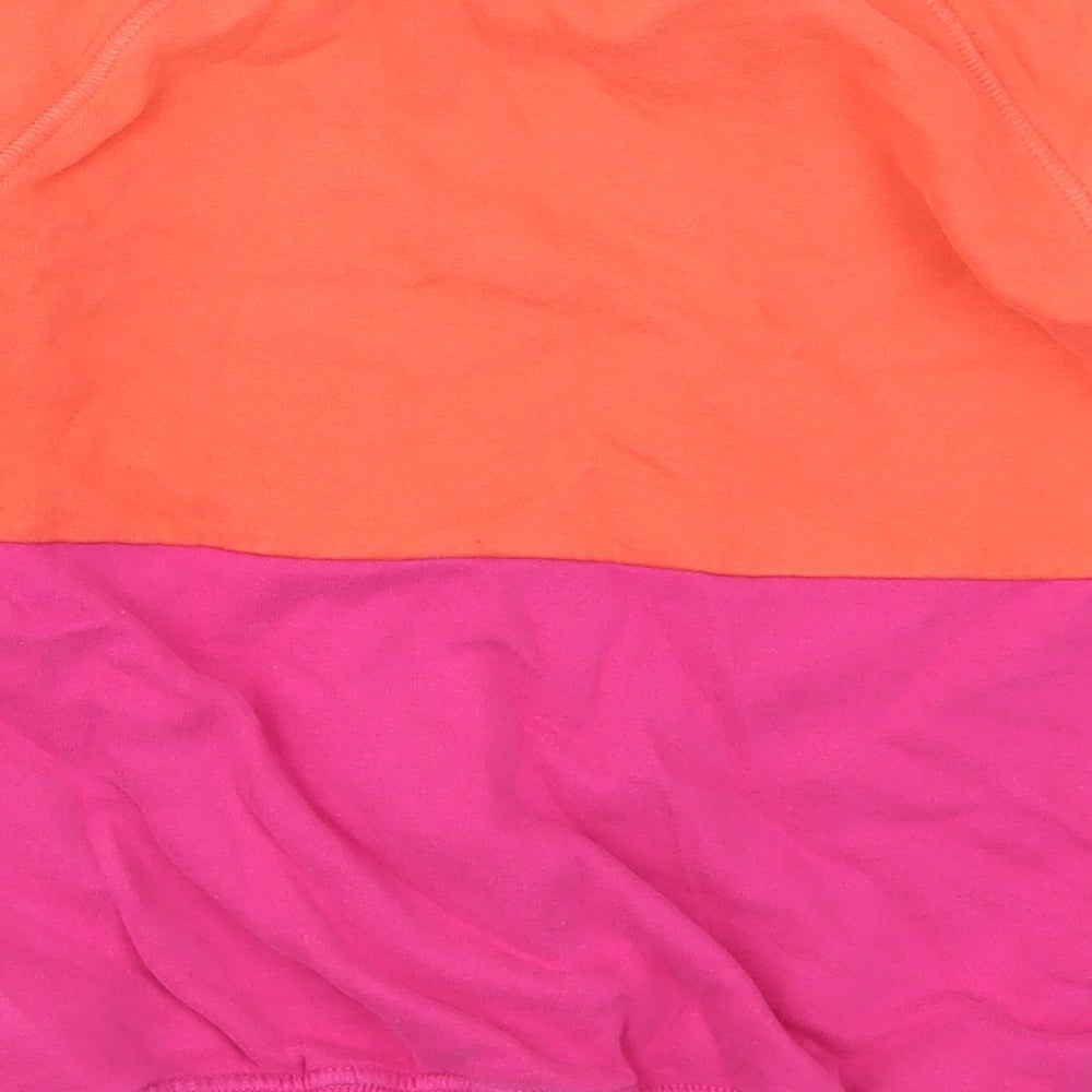 NEXT Girls Pink Colourblock Cotton Pullover Sweatshirt Size 11 Years Pullover - Cool