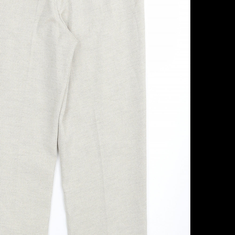 Womens UK Size 12 EWM Regular Fit Dress Pants Beige Trousers