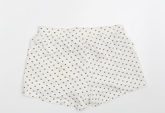 George Womens White  100% Cotton Skimmer Shorts Size 8  Regular  - Heart