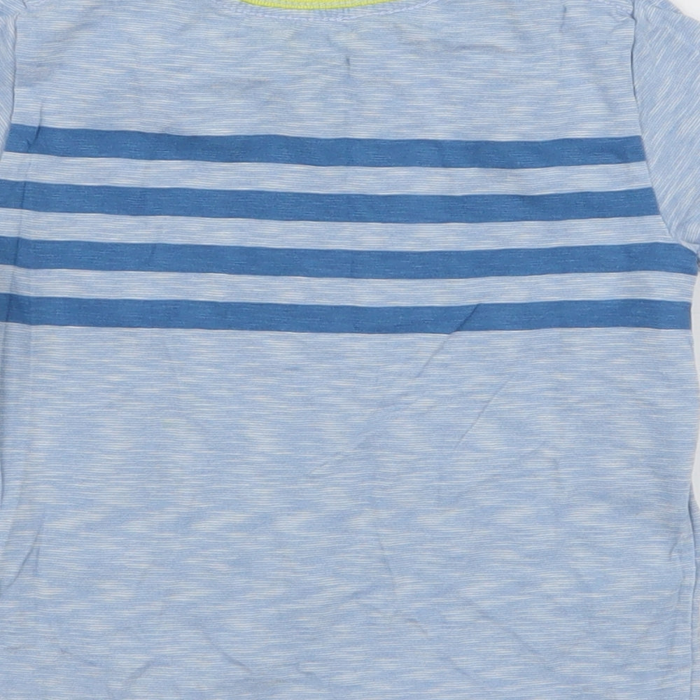 Gap Boys Blue Striped 100% Cotton Jersey T-Shirt Size 2 Years Round Neck Pullover