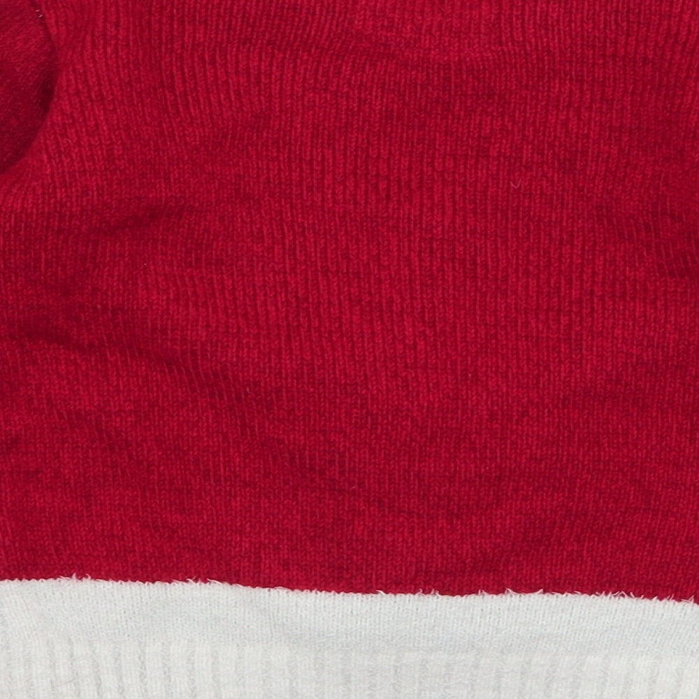 F&F Boys Red Acrylic Pullover Jumper Size 12-18 Months Pullover - Reindeer Christmas tree