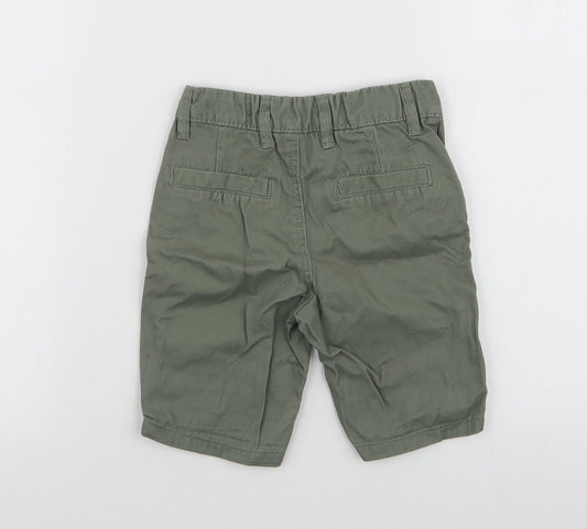 Denim & Co. Boys Green 100% Cotton Cargo Trousers Size 18-24 Months Button - Chino