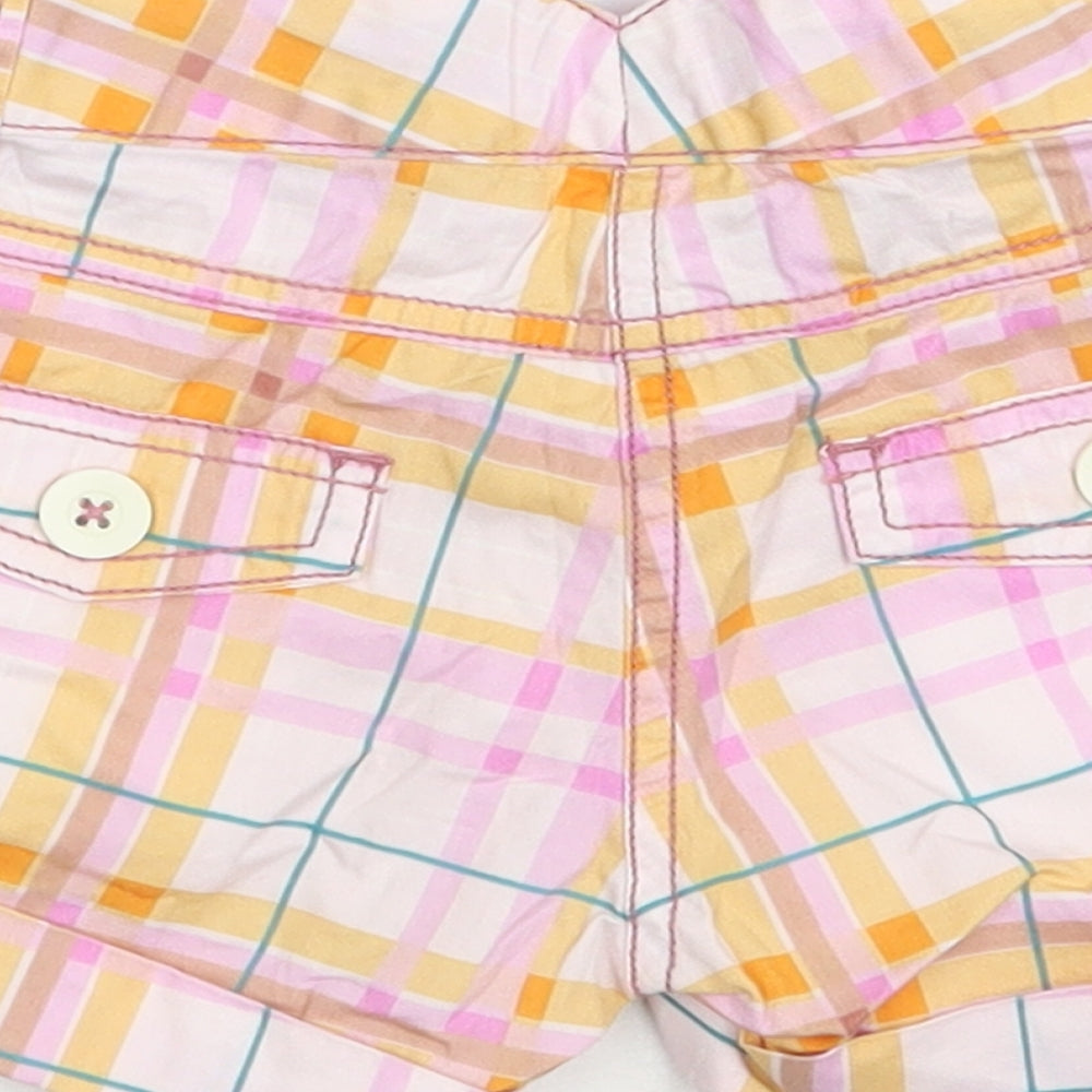 NEXT Girls Multicoloured Plaid Cotton Chino Shorts Size 3 Years Regular Zip