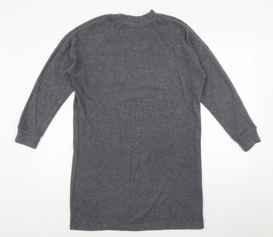 TU Womens Grey Round Neck Polyester Pullover Jumper Size 12