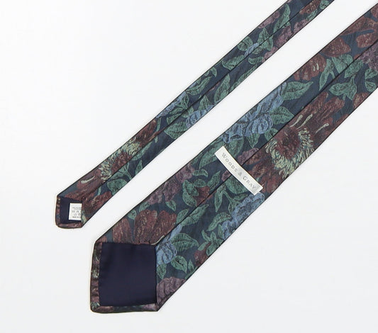 Woods & Gray Mens Multicoloured Floral Polyester Pointed Tie One Size