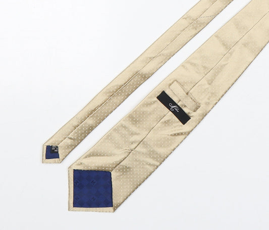Milan Mens Gold Polka Dot Silk Pointed Tie One Size