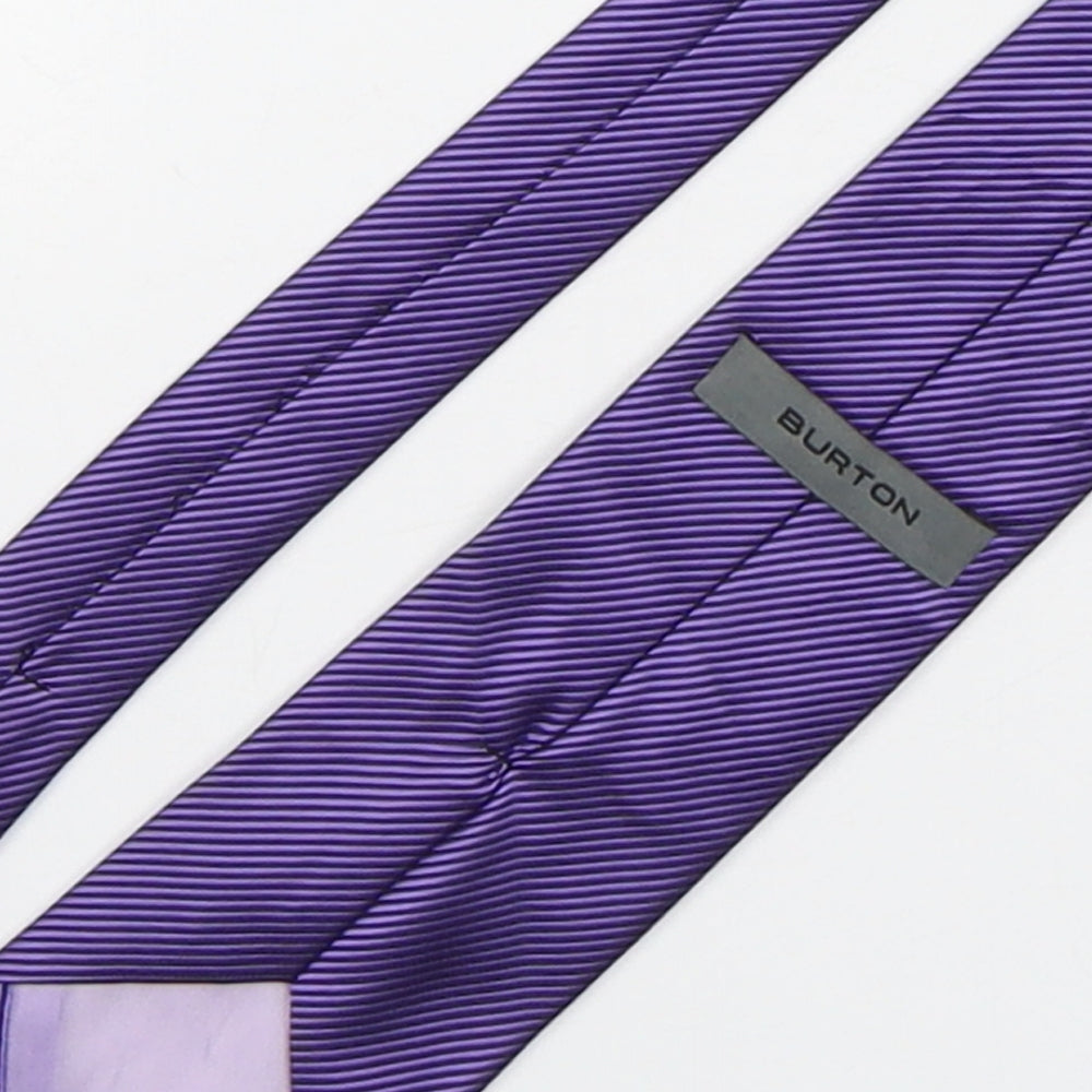 Mens Burton Purple Striped Pointed Tie