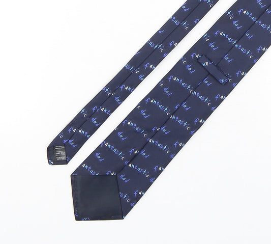 Marks and Spencer Mens Blue Geometric Polyester Pointed Tie One Size - Fantastic Dad