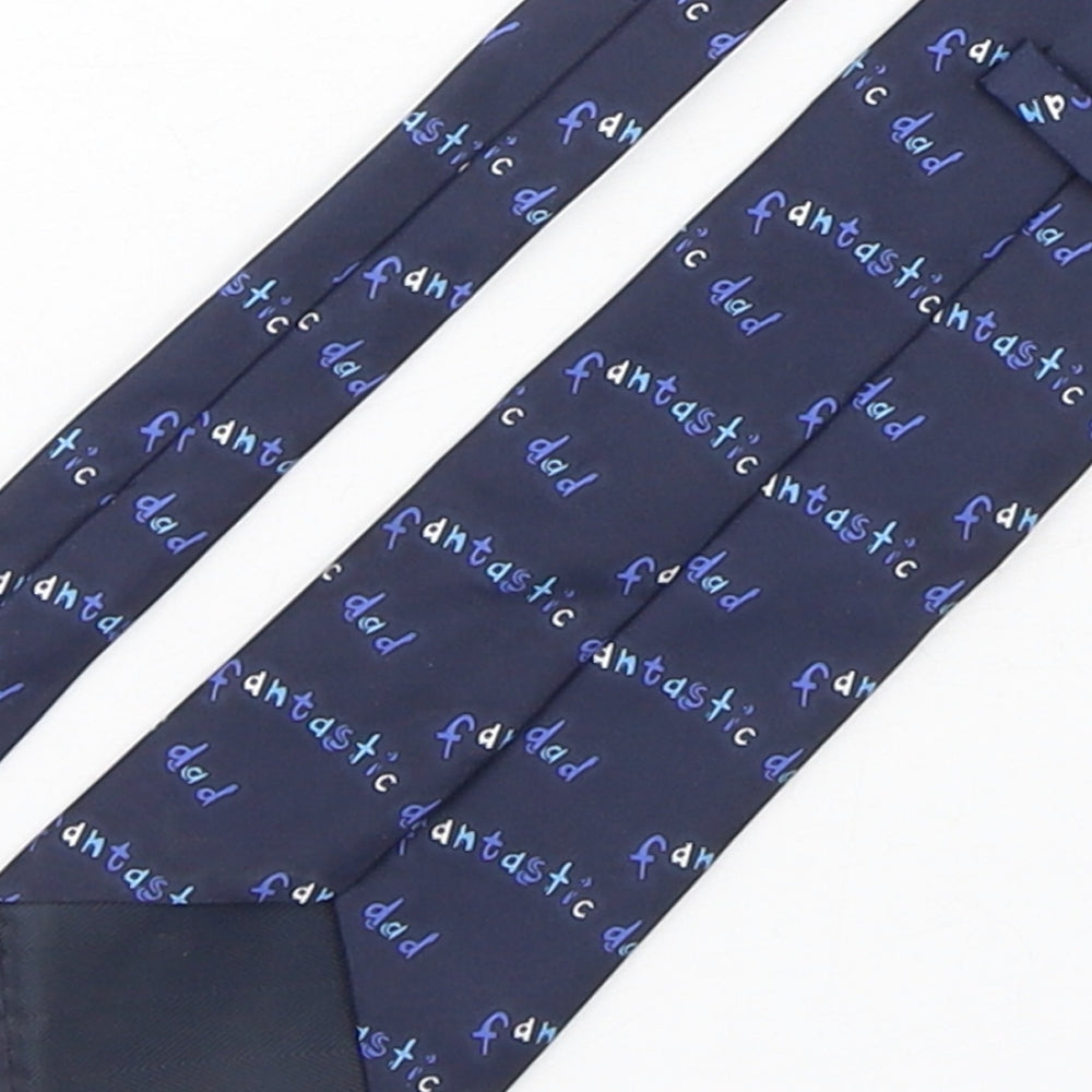 Marks and Spencer Mens Blue Geometric Polyester Pointed Tie One Size - Fantastic Dad