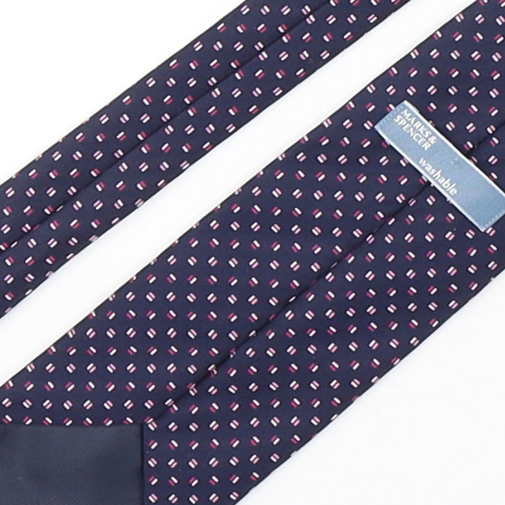 Marks and Spencer Mens Multicoloured Geometric Polyester Pointed Tie One Size