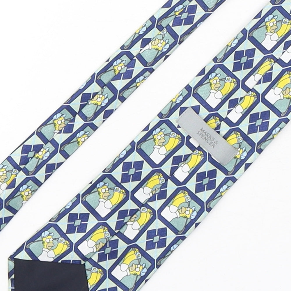 Marks and Spencer Mens Multicoloured Plaids & Checks Polyester Pointed Tie One Size