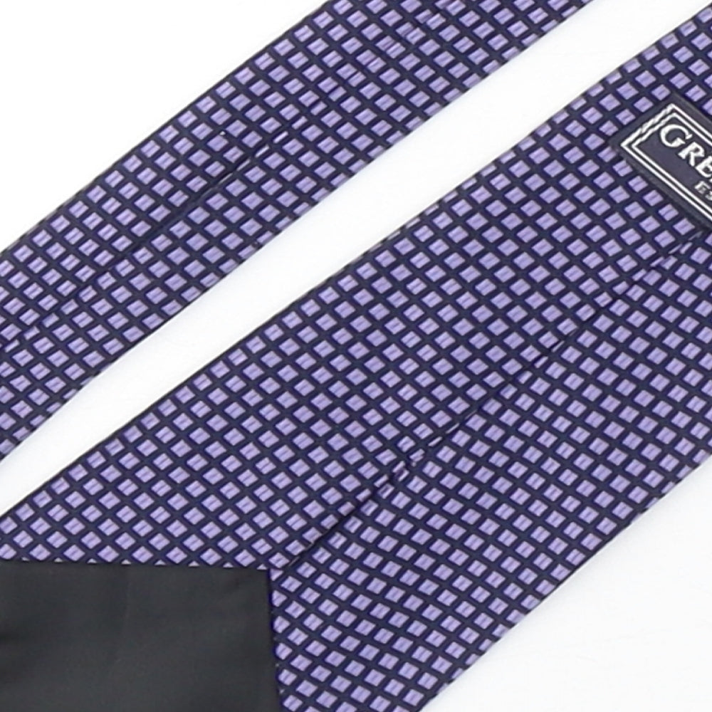 Greenwoods Mens Purple Plaids & Checks Polyester Pointed Tie One Size