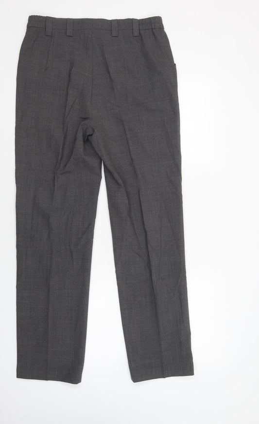 Womens UK Size 12 MICHELE Regular Fit Dress Pants Grey Trousers