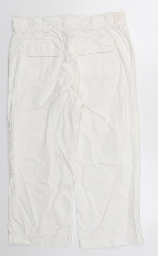 Womens UK Size 12 BHS Regular Fit White Trousers