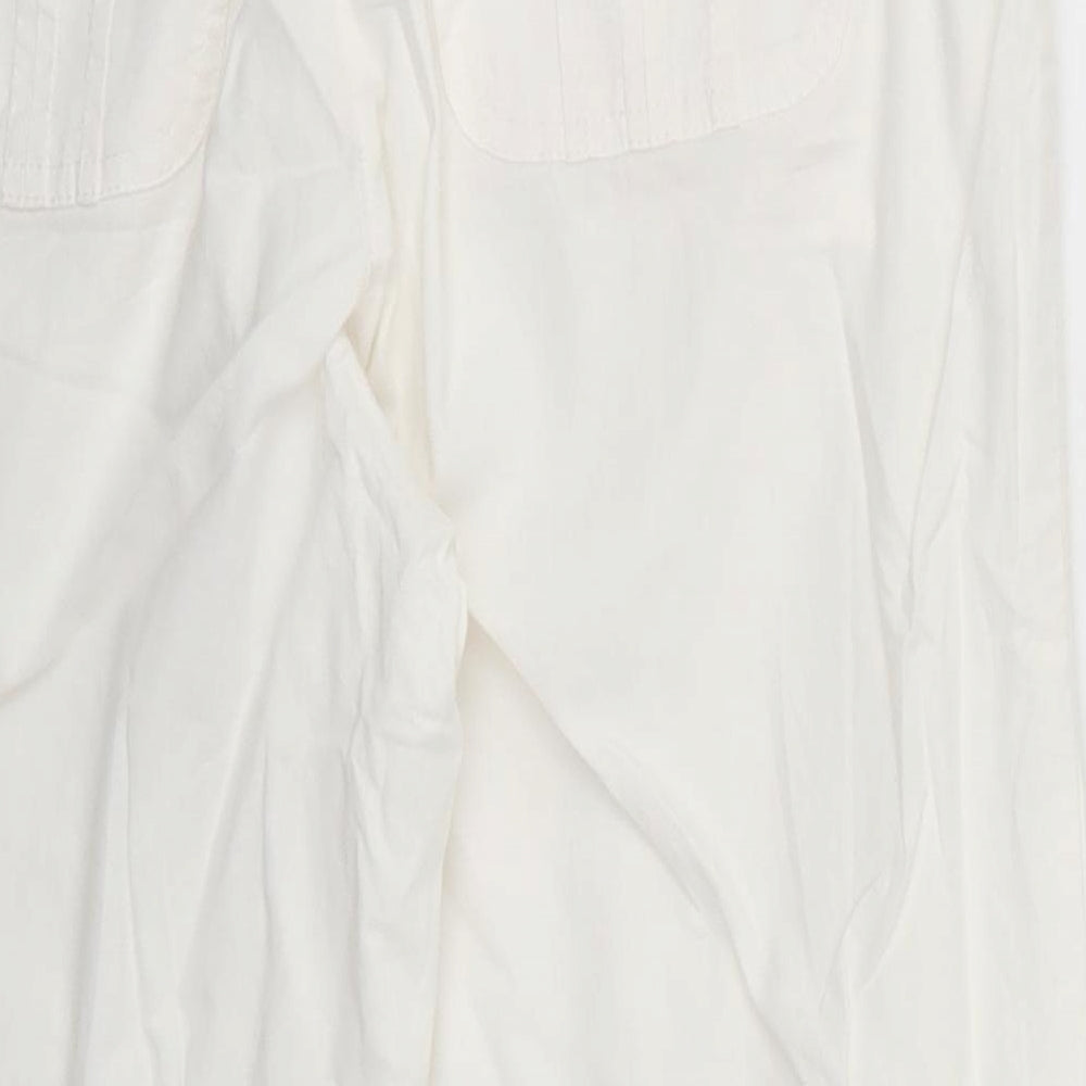Womens UK Size 12 BHS Regular Fit White Trousers
