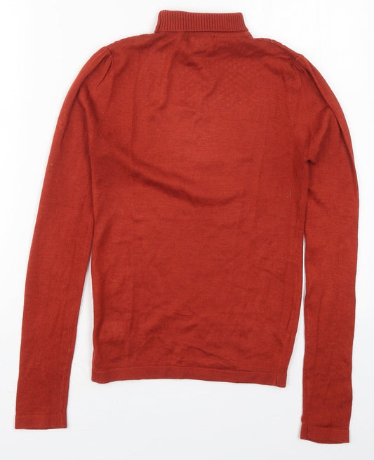 Therapy Womens Red Roll Neck Acrylic Pullover Jumper Size 8