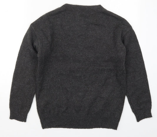 Primark Womens Grey Crew Neck Acrylic Pullover Jumper Size 6