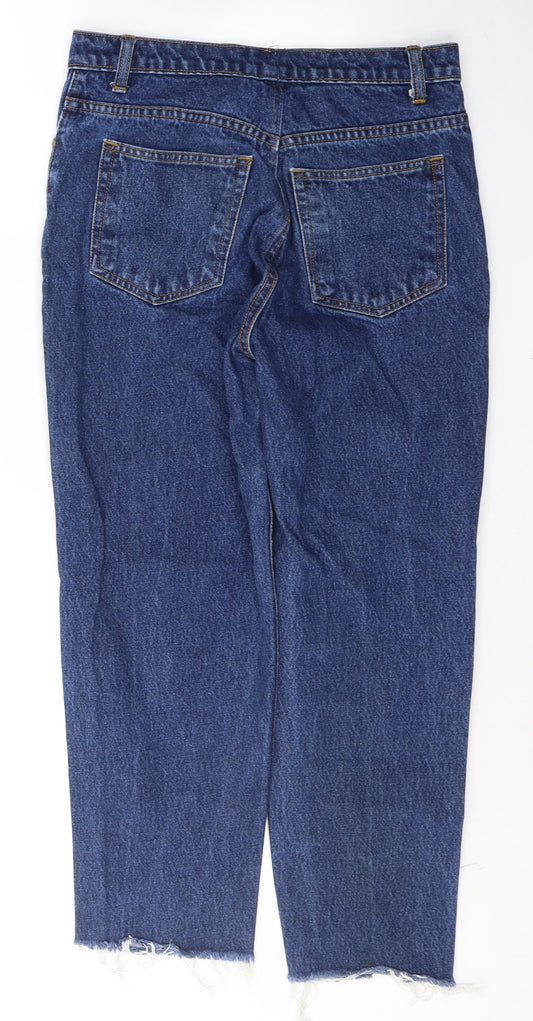 Womens UK Size M JEANS Slim Fit Cropped Blue Jeans