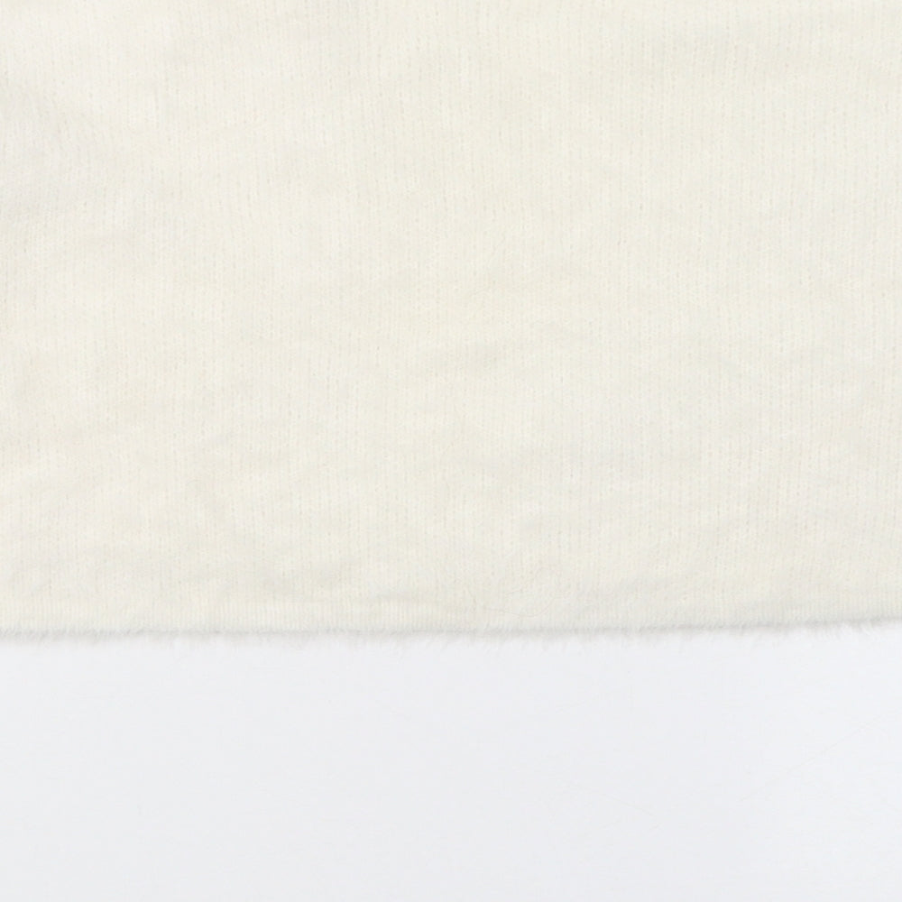 Womens UK Size S New Look White Cropped Blouse