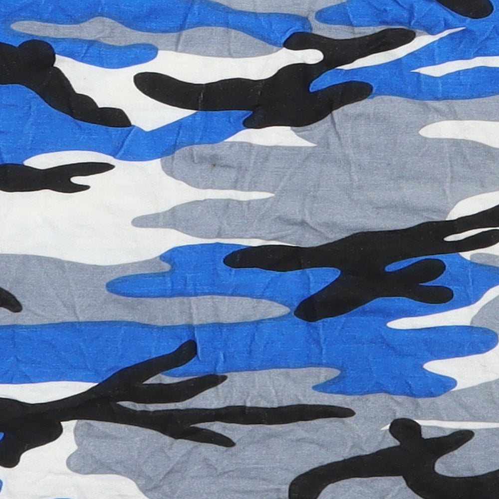 All That Girls Blue Camouflage Viscose Basic T-Shirt Size 11-12 Years Round Neck Pullover
