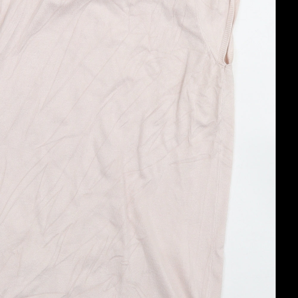 Womens UK Size 12 Warehouse Pink Basic T-Shirt