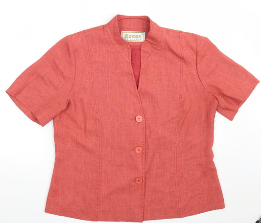 Roman Womens Orange Jacket Size 16 Button