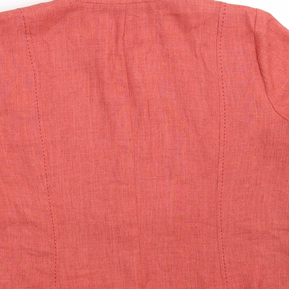 Brand and care label for Roman women’s orange jacket, size UK 16, button