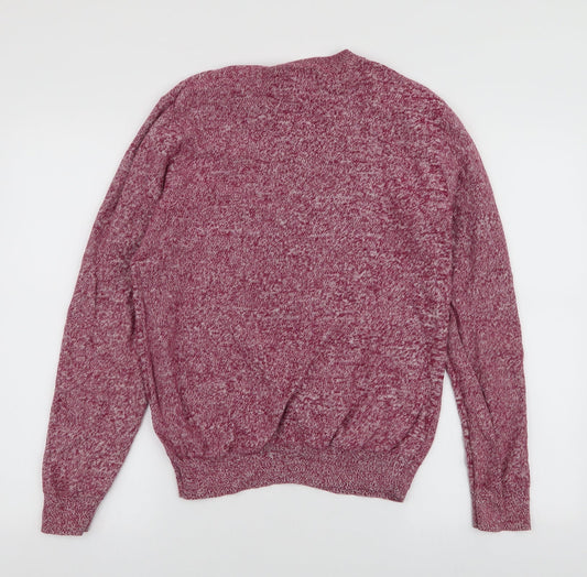 Burton Mens Red Round Neck Cotton Pullover Jumper Size S