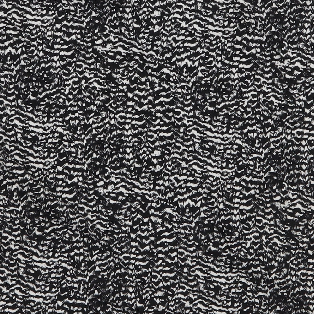 H&M Womens Black Animal Print Cotton Mini Skirt Size S