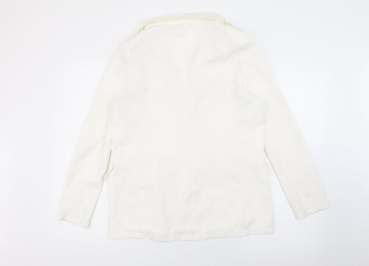 PRETTYLITTLETHING Womens White  Polyester Jacket Blazer Size 12   - Corset Detail