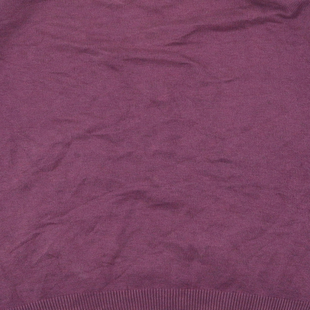 Dunnes Stores Mens Purple V-Neck Cotton Pullover Jumper Size L