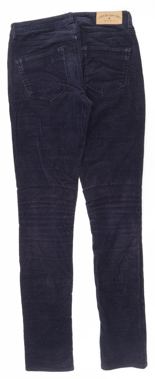 H&M Womens Blue Cotton Skinny Jeans Size 6 L30.5 in Regular Zip