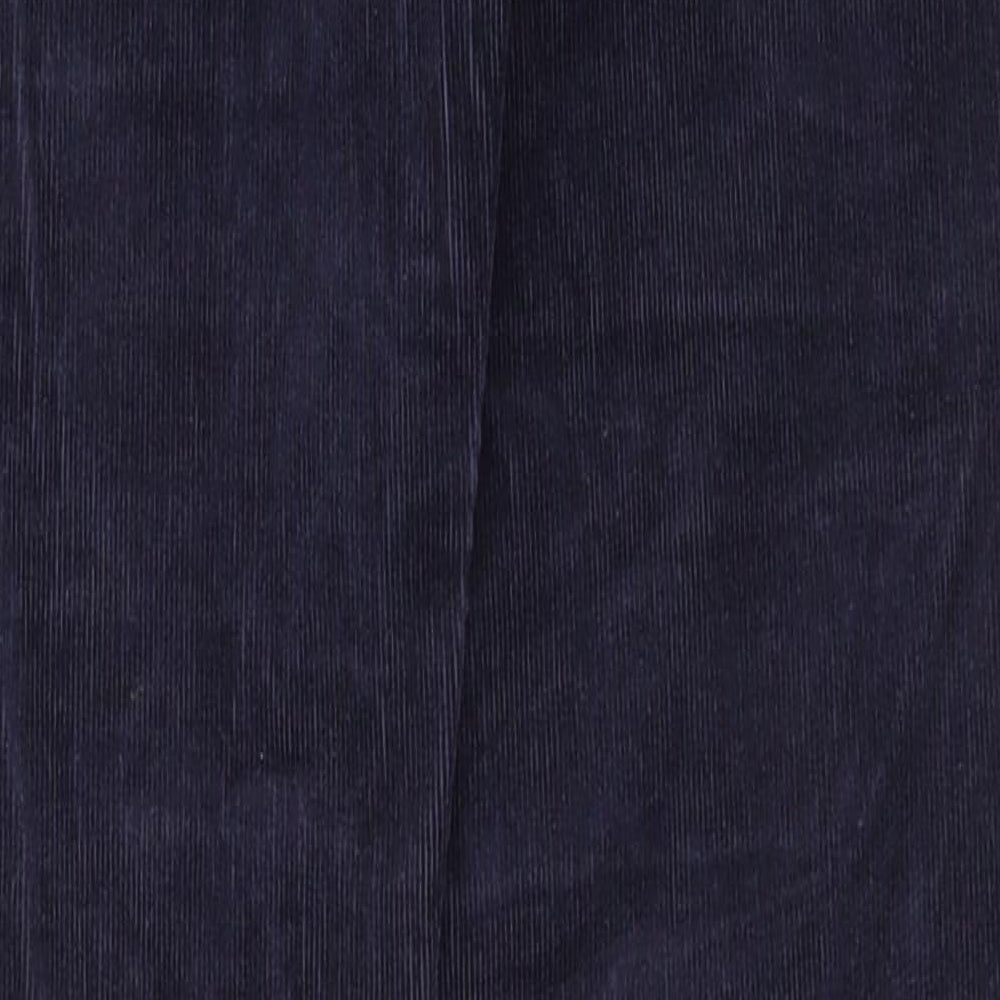 Brand and care label for H&M women’s blue cotton skinny jeans, size UK 6, 30.5-inch leg regular zip