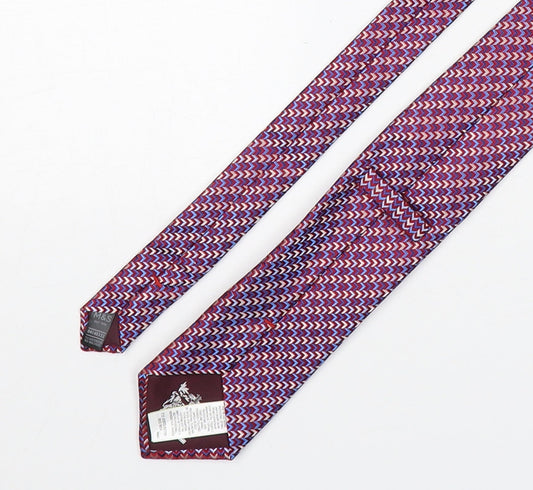 Marks and Spencer Mens Multicoloured Geometric Silk Pointed Tie One Size