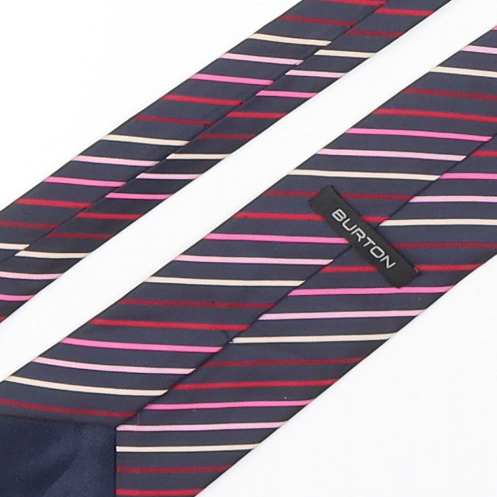 Mens Burton Multicoloured Striped Pointed Tie
