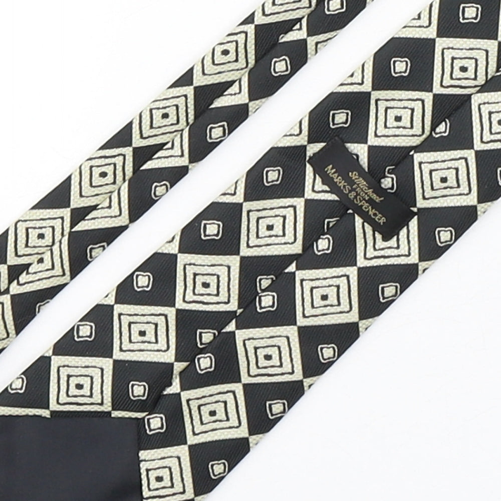 Marks and Spencer Mens Multicoloured Geometric Polyester Pointed Tie One Size