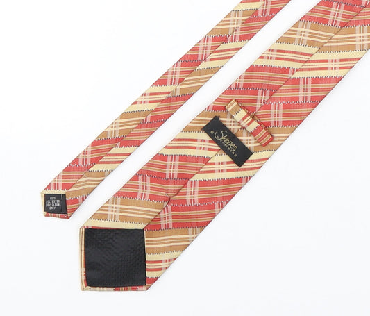 Skopes Mens Multicoloured Plaids & Checks Polyester Pointed Tie One Size
