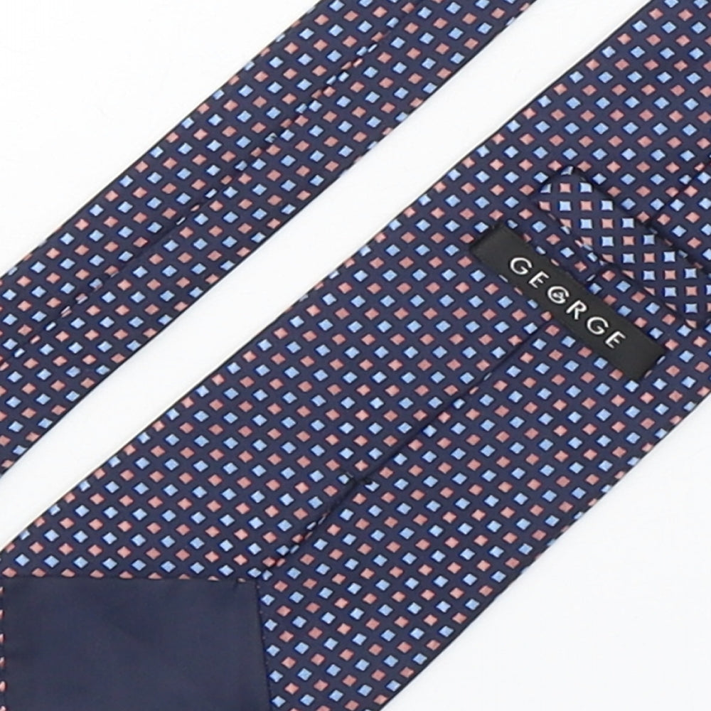 George Mens Multicoloured Plaids & Checks Polyester Pointed Tie One Size