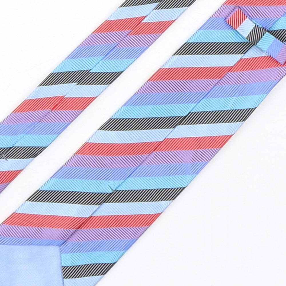 Marks and Spencer Mens Multicoloured Striped Silk Pointed Tie One Size