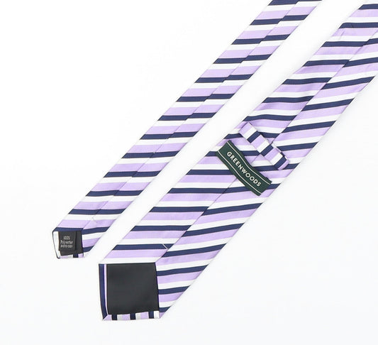 Greenwoods Mens Multicoloured Striped Polyester Pointed Tie One Size