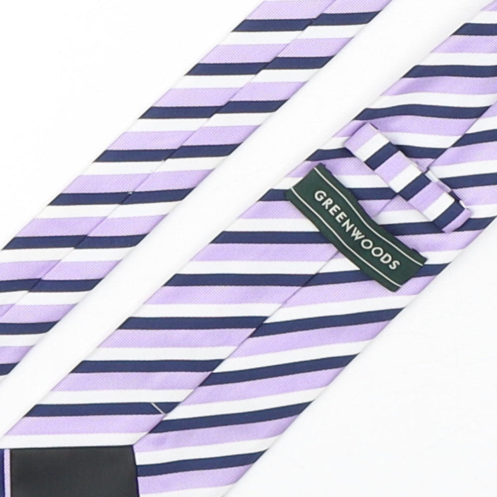 Mens Greenwoods Multicoloured Striped Pointed Tie