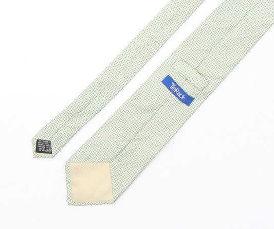 Tie Rack Mens Green Geometric Silk Pointed Tie One Size
