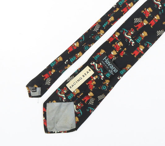 Havana Mens Multicoloured Geometric Polyester Pointed Tie One Size - Racing Bear