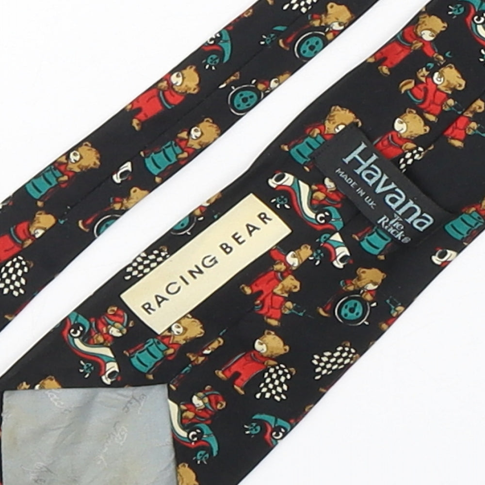 Havana Mens Multicoloured Geometric Polyester Pointed Tie One Size - Racing Bear