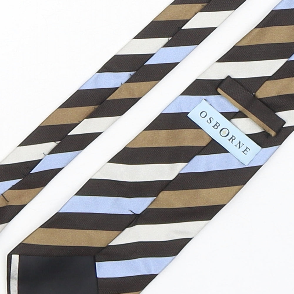 Osborne Mens Multicoloured Striped Silk Pointed Tie One Size