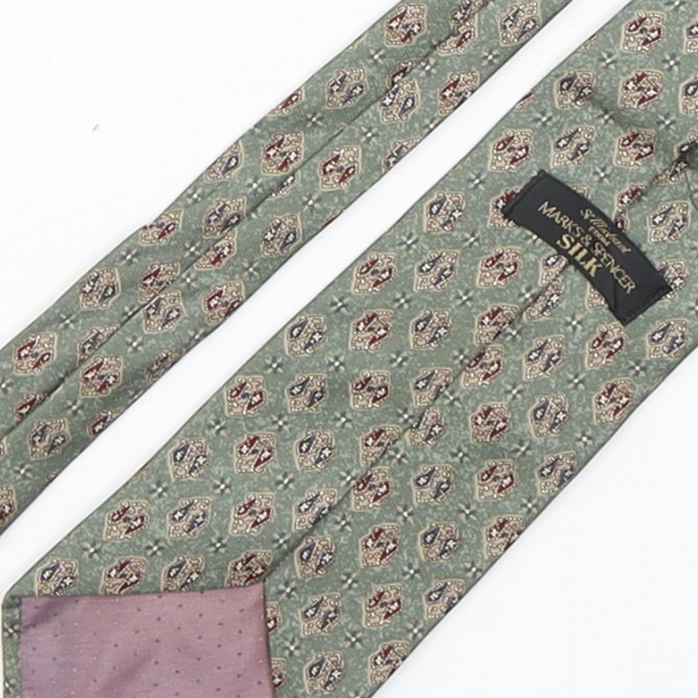 Marks and Spencer Mens Multicoloured Paisley Silk Pointed Tie One Size