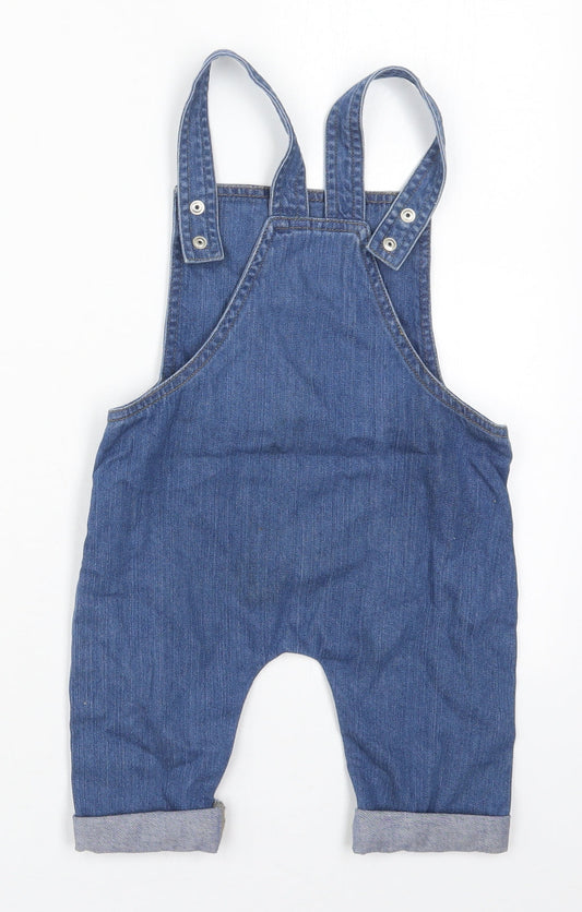 Baby Bugs Baby Blue Cotton Dungaree One-Piece Size 12-18 Months Button - Jensen
