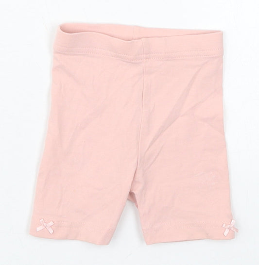 George Girls Pink Cotton Cropped Leggings Size 0-3 Months