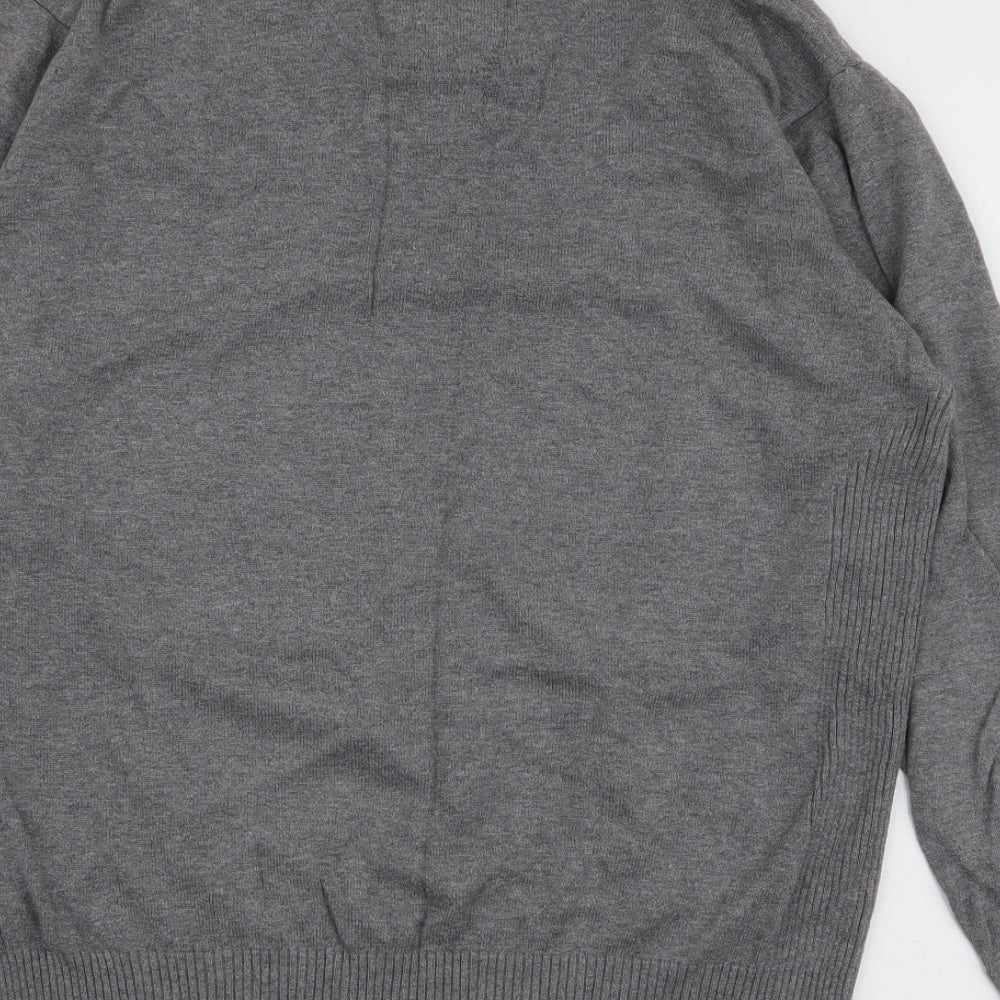 Matalan Mens Grey Collared Cotton Pullover Jumper Size M