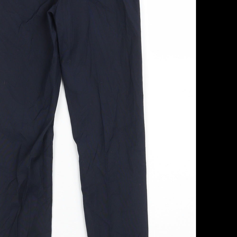 Marks and Spencer Girls Blue Polyester Dress Pants Trousers Size 9-10 Years Regular Zip